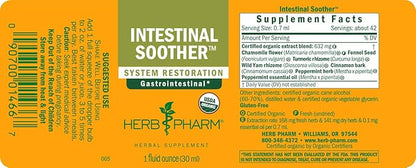 Herb Pharm Certified Organic Intestinal Soother Liquid Herbal Formula with Turmeric Extract - 1 Ounce (FIS01) (Pack of 2)