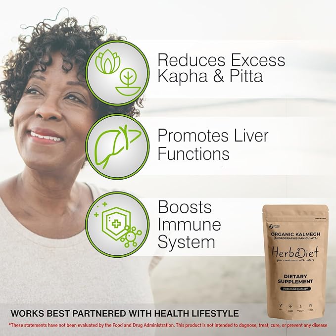Andrographis Paniculata Powder | Certified Organic | 1% Andrographolides - Natural Liver Tonic, Immune Health & Respiratory Support Complex | King of Bitters, Non-GMO (227 gram/8oz)