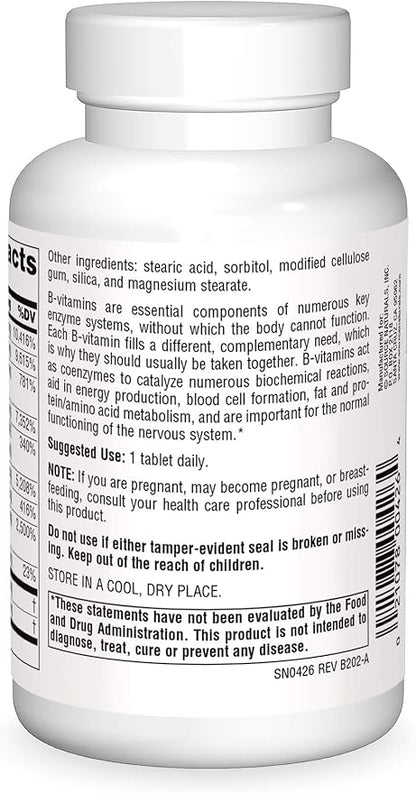 Source Naturals B-125, 125 mg B-Vitamins for Energy Production Support - 90 Tablets
