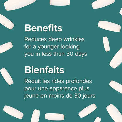 Webber Naturals Collagen30 Anti-Wrinkle, 2,500mg of Bioactive Collagen Peptides Per Serving, 180 Tablets, Helps Reduce Deep Wrinkles, Fine Lines & Stimulates Skin Cells, Non GMO, Dairy & Gluten Free