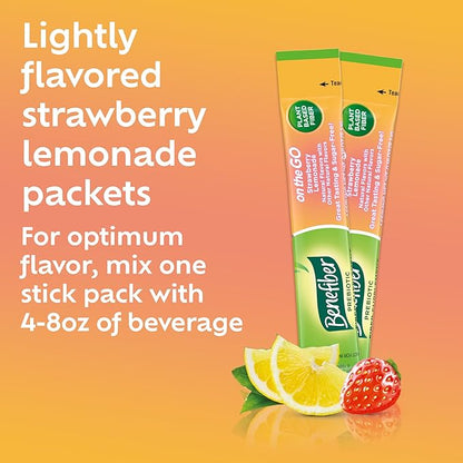 Benefiber Fiber Supplement, Strawberry Lemonade, On The Go Stick Packs, 36 Count