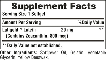 Puritan's Pride Premium Lutigold Lutein Carotenoid 20mg with Zeaxanthin for Men and Women, Dietary Supplement for Eye Health Support, 8 Month Supply, 120 Easy-to-Swallow Softgels, 2 Pack