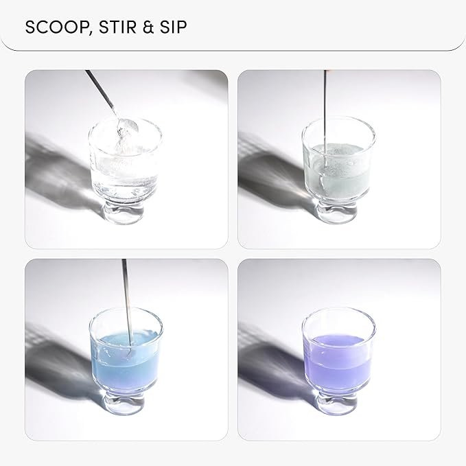 Magnesium Glycinate Powder 200mg | High Absorption Chelated Bisglycinate with Organic Butterfly Pea Flower | Supports Stress Relief, Calm & Sleep | 8.6 oz, 60 Servings