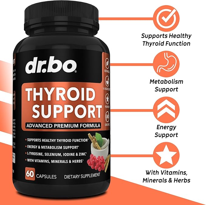 Thyroid Support & Hormone Balance for Women & PMS - Metabolism & Mood Thyroid Supplement Complex & Women's Wellness Organic Hormonal Balance Supplements Liquid Drops & Menstrual Cramp Period Support