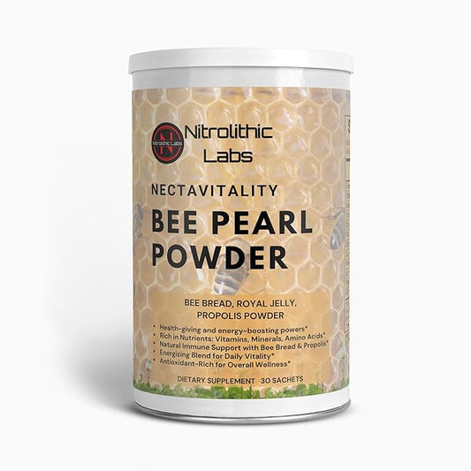 Bee Pearl Powder - Bee Pearl Supplement for Overall Wellness and Daily Vitality - Energizing Blend of Bee Bread, Propolis and Royal Jelly - Vegetarian & Gluten Free - 30 sachets