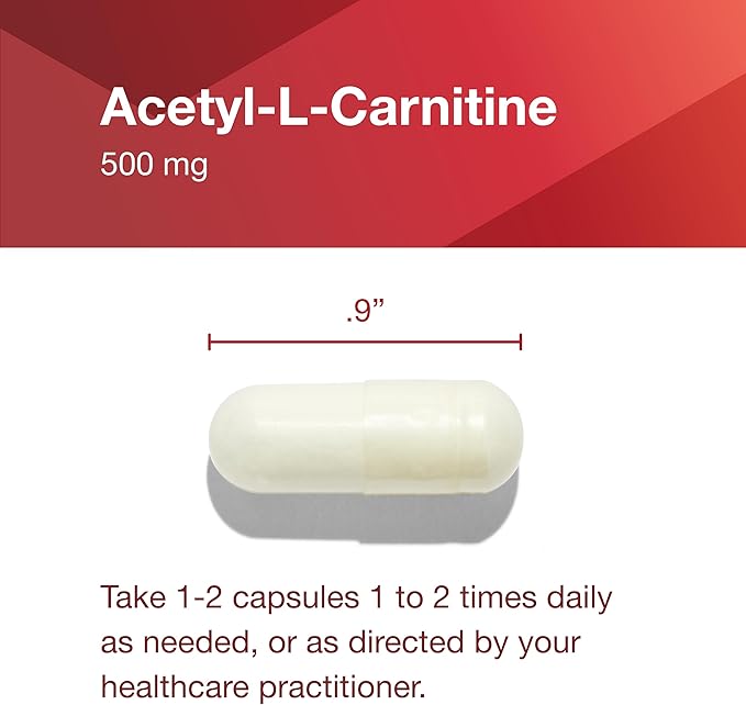Protocol Acetyl- L-Carnitine 500mg - Energy Supplement, Nerve, and Brain Support - 100 Veg Caps