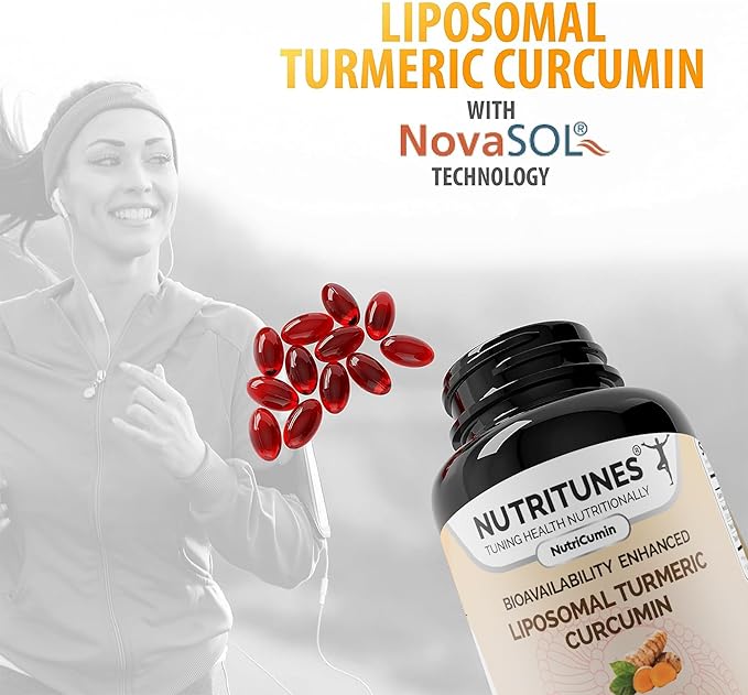 NutriCumin – Liposomal Turmeric Curcumin 1000mg with NovaSOL Technology for Maximum Absorption and Bioavailability - Made in USA with Globally Sourced Premium Ingredients, 60 Softgels