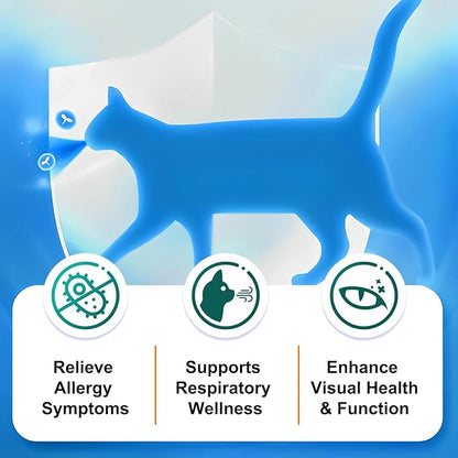L-Lysine Powder for Cats, 2PC Lysine Powder Supplement Support Cats Immune Respiratory Health – Lysine Powder for Cats Eye Care, Pets Health Supplemnt for Cats of All Age - Salmon Flavor / 120g x 2