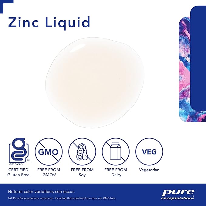 Pure Encapsulations Zinc Liquid 15 mg | Zinc Gluconate Hypoallergenic Supplement for Immune Support | 4 fl. oz.