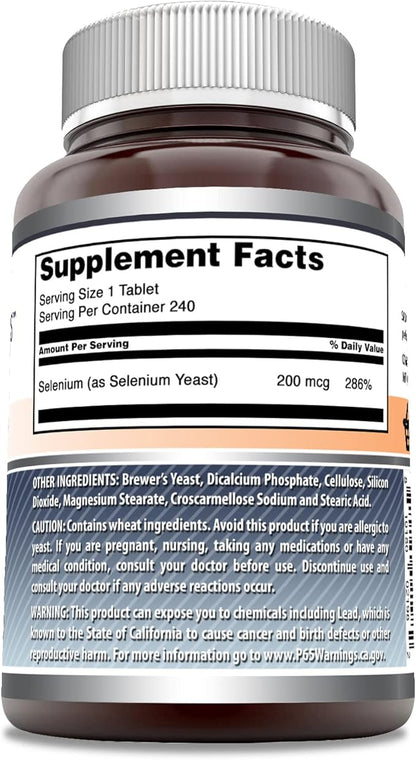 Amazing Formulas Selenium 200 mcg 240 Tablets Supplement | Non-GMO | Gluten Free | Made in USA