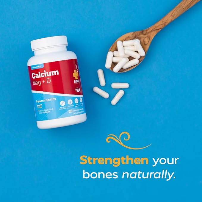 Redd Remedies, Calcium Mag + D, Vitamin D3 and Calcium for Strong Bone Support, 120 Vegetarian Capsules