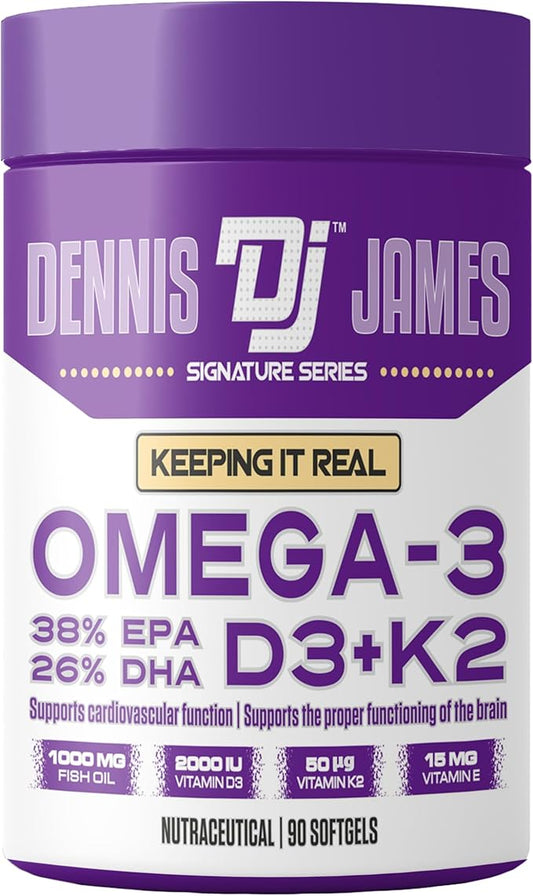 DENNIS JAMES Signature Series Omega-3 | D3+K2 | 90 Softgels | 90 Serving