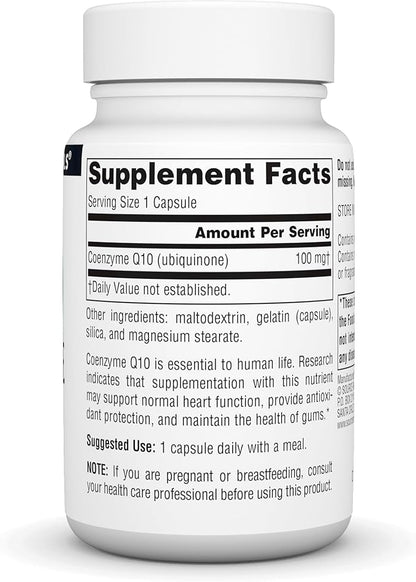 Source Naturals Coenzyme Q10 Antioxidant Support 100 mg for Heart, Brain, Immunity, & Liver Support - 60 Capsules