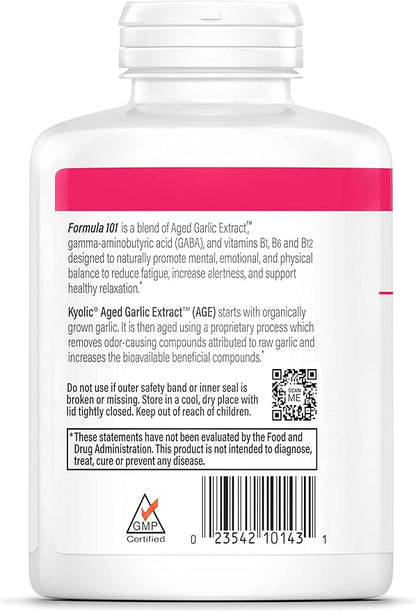 Kyolic Aged Garlic Extract Formula 101, Stress and Fatigue Relief, 300 Capsules (Packaging May Vary)