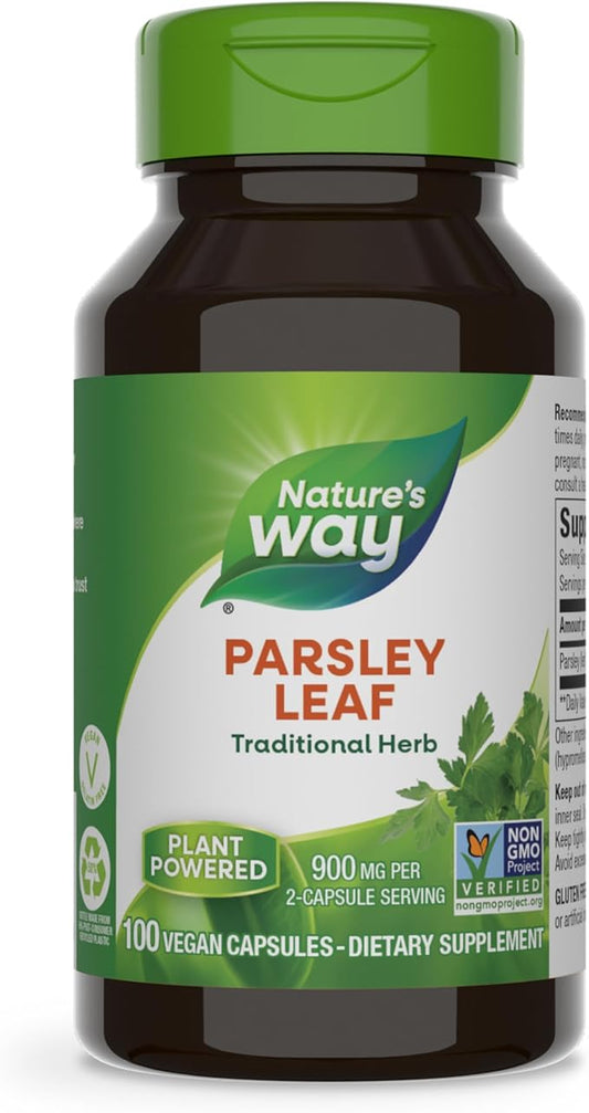 Nature's Way Premium Herbal Parsley Leaf Provides Chlorophyll, 100 Vegan Capsules