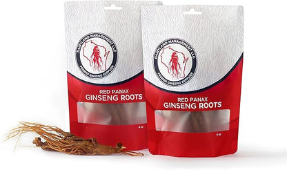 Red Panax Ginseng Root - 8 oz Pack of Korean Panax Ginseng Root - Authentic Panax Ginseng - Non-GMO, Gluten Free Ginseng Root - Use Ginseng in Soup, Tea, Congee