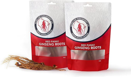 Red Panax Ginseng Root - 8 oz Pack of Korean Panax Ginseng Root - Authentic Panax Ginseng - Non-GMO, Gluten Free Ginseng Root - Use Ginseng in Soup, Tea, Congee