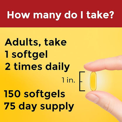Nature Made Triple Omega 3 6 9 Supplements, Flaxseed, Safflower & Olive Oils, Fish Free Omega 3 Fatty Acid Supplement, 150 Softgels, 75 Day Supply