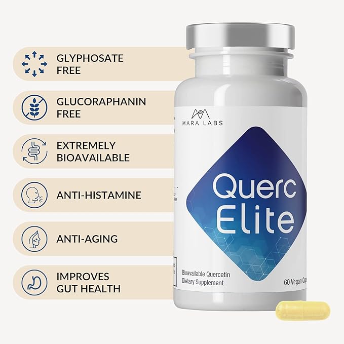 Mara Labs QuercElite Bioavailable Quercetin | 250 mg Quercetin and 250 mg Broccoli Seed Complex | 60 Vegan Capsules
