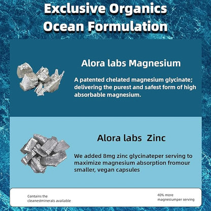 Pure Magnesium Glycinate with Zinc – High Potency Chelated Magnesium Supplement, Relieves Muscle Spasms and Promotes Sleep – 90 Capsules – for Women and Men