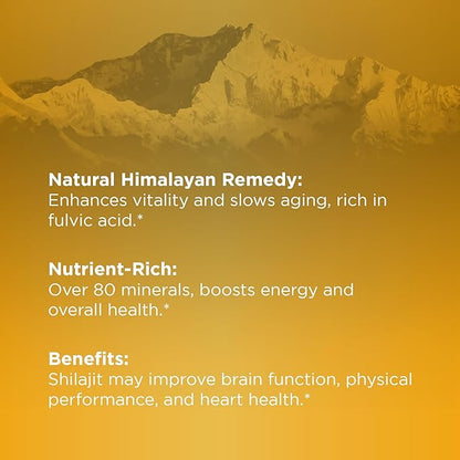 Shilajit Gummies 1000mg | Pure Shilajit Resin for Energy, Brain & Immunity | Supplement for Men & Women | Sugar-Free, Vegan, Gluten-Free | Natural Berry Flavor, Made in USA (90ct)