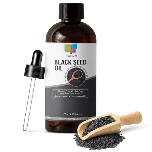 Black Seed Oil Organic Cold-Pressed Rich in Thymoquinone and Omega 3-6-9 Useful for Anyone Looking to Support a Radiant Skin and Lustrous Hair 4.06 oz
