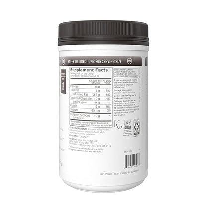 Vital Proteins Collagen Coffee Creamer, Coconut Milk based & Low Sugar Powder with Collagen Peptides Supplement - Supporting Healthy Hair, Skin, Nails with Energy-Boosting MCTs - Mocha 11.2oz