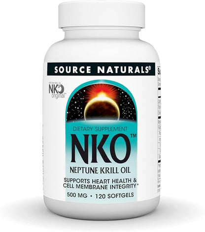 Source Naturals NKO Neptune Krill Oi, Supports Heart Health and Cell Membrane Integrity*, 500mg - 120 Softgels