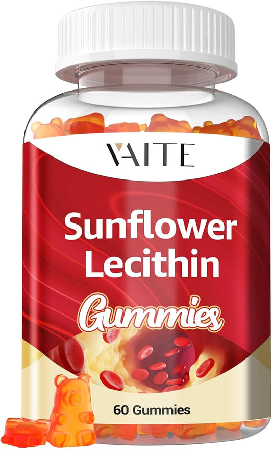 Sunflower Lecithin Extract Gummies 800mg - Vegan, Non-GMO, Soy-Free & Gluten-Free - Cognitive Health & Daily Nutrition - Easy-to-Digest, Plant-Based Wellness Chews for Adults - 60 Chewables