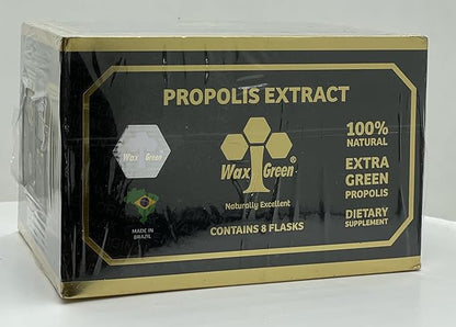 1 Box of 8 Bottles Wax Green Propolis Extract Brazilian N10 60% Wax Free Liquid (30ml / 1 fl oz)