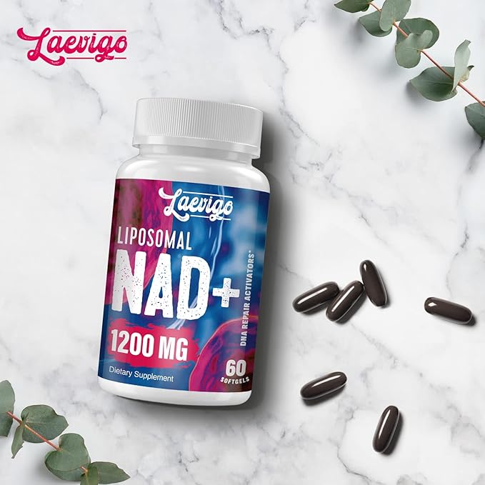 1200mg Liposomal NAD+ Supplement, Ultra Purity Actual NAD Supplement, Enhanced Absorption, Boosting NAD+, Age Defense, Energy, Metabolic Repair, 120 Softgels