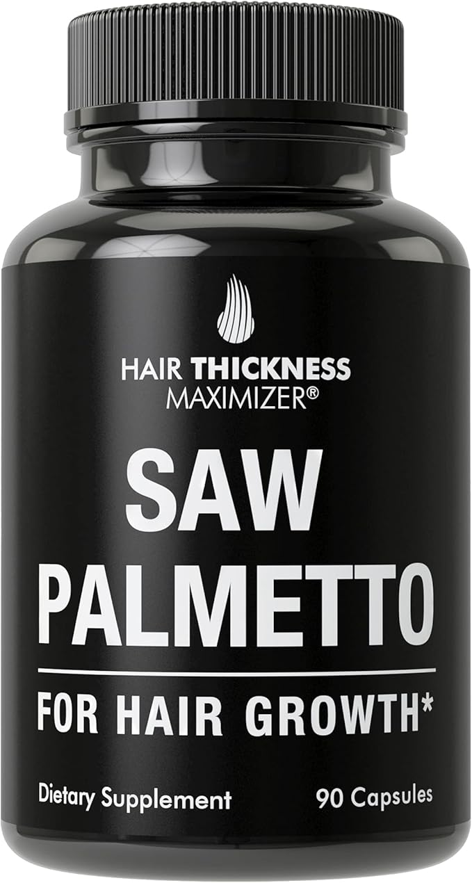 Saw Palmetto for Hair Men and Women. Saw Palmetto Supplment to Support Hair Strength & Thickness. Non-GMO and Gluten Free Caspules
