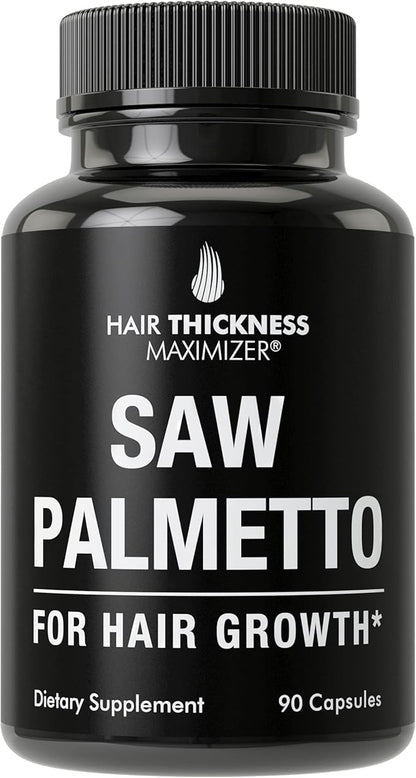 Saw Palmetto for Hair Men and Women. Saw Palmetto Supplment to Support Hair Strength & Thickness. Non-GMO and Gluten Free Caspules