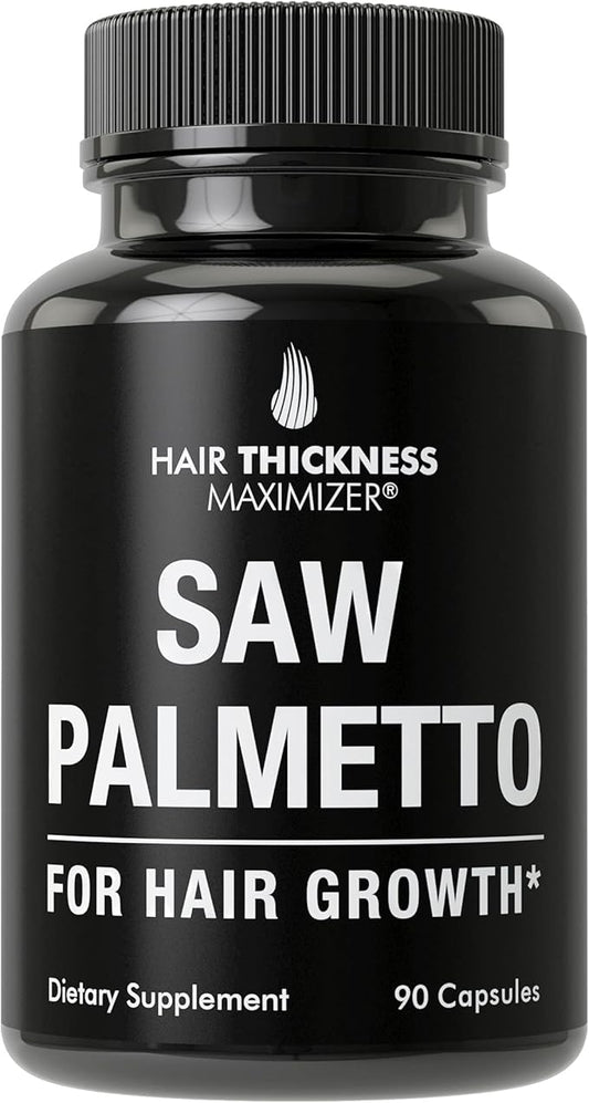 Saw Palmetto for Hair Men and Women. Saw Palmetto Supplment to Support Hair Strength & Thickness. Non-GMO and Gluten Free Caspules
