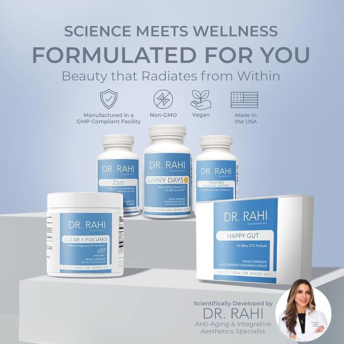 Magnesium Powder Supplement Made in USA MixedBerry 150g- Patented Magnesium L-Threonate Powder, Brain Support, Non-GMO Easy to Mix Magnesium Supplement Powder for Adults-Clear and Focused by Dr. Rahi