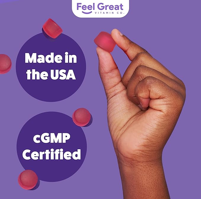 The Feel Great Vitamin Company Fiber Gummies for Kids for Digestive Support | Constipation Relief for Kids | Fruity Flavored Chewable Fiber Gummies | Vegetarian Supplements | 60 Day Supply