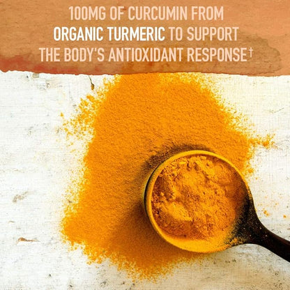 Garden of Life Organics Extra Strength Turmeric Inflammatory Response 60 Tablets-100mg Curcumin (95% Curcuminoids) Black Pepper, Probiotics, Organic Non-GMO Vegan Gluten Free Herbal Supplement