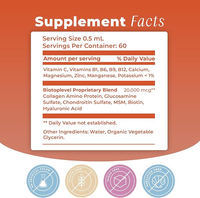 Best Combination (Bundle) for The Good Health of Joints, Bones, Muscles, Hair, Skin and Nails - Glucosamine, Chondroitin, Collagen, Biotin, Hyaluronic Acid, MSM and Vitamin C