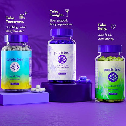 purple tree Happy Liver Daily | Liver Support & Cleanse with Milk Thistle 80% Silymarin, Dandelion Root, Artichoke Leaf, Vine Tea DHM, Vitamins & More - 60 Liver Detox Veggie Pills