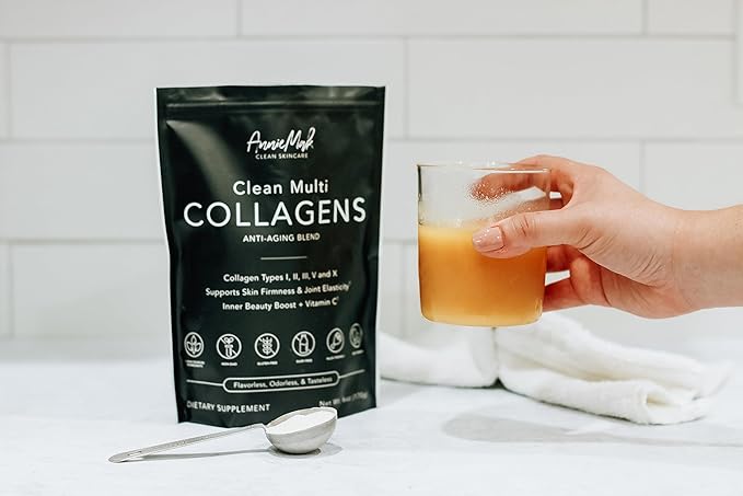 AnnieMak Collagen Peptides Powder with Bone Broth, Protein & More for Skin Care, Healthy Hair & Nails, Grass Fed, Clean Multi Collagens Supplement for Women's Wellness, Gluten Free, Unflavored