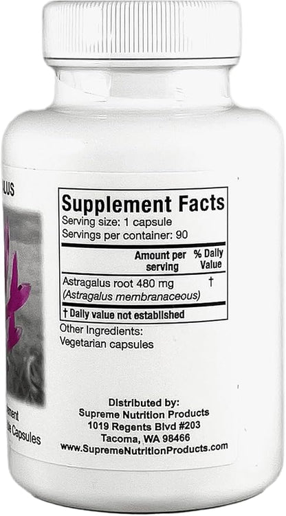 Supreme Nutrition Astragalus Supreme, 90 Pure Huang Qi Vegetarian Capsules (Pack of 2)