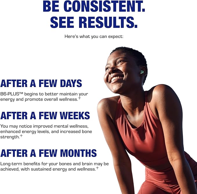 Calcium Magnesium B6 Supplement - Clinically Formulated Vitamin B6 50mg Complex for Energy Metabolism Krebs Cycle Heart Bone and Nerve Support with B1 B2 Niacin and Potassium (100 Servings)