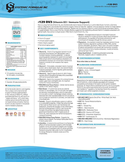 Systemic Formulas DV3 BioNutriment Vitamin D3 Plus Immune Support