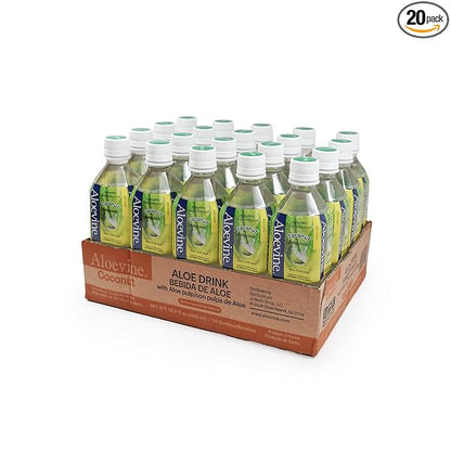 Aloevine Aloe Vera Drink, 16.9 fl oz, 20 pack Coconut