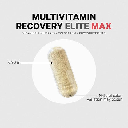 Codeage Multivitamin Recovery Elite Max Supplement - Vitamins A, C, D, E, B-Complex, Essential Minerals, Antioxidants, Colostrum, Phytonutrients, Pantethine, Non-GMO, Sport Multivitamins - 90 Capsules