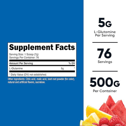 Nutricost L-Glutamine Powder 500 Grams (Fruit Punch)