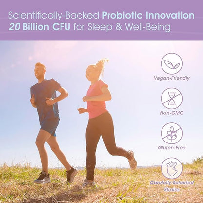 Advanced Probiotic PDA6-20 Billion CFU Probiotic- Sleep & Mood Balance, Gut Health & Digestive Wellness, Great Tasting, Portable 12 Tablets for Daily Support(12)