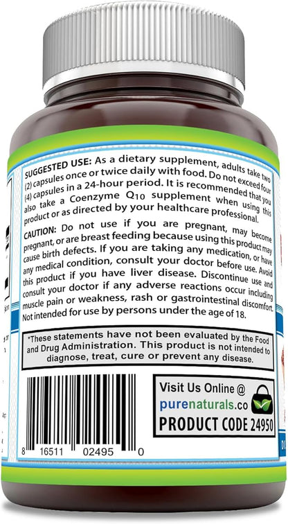Pure Naturals Red Yeast Rice 1200 Mg per Serving, Capsules Supplement | Non-GMO | Gluten Free | Made in USA (480 Count)