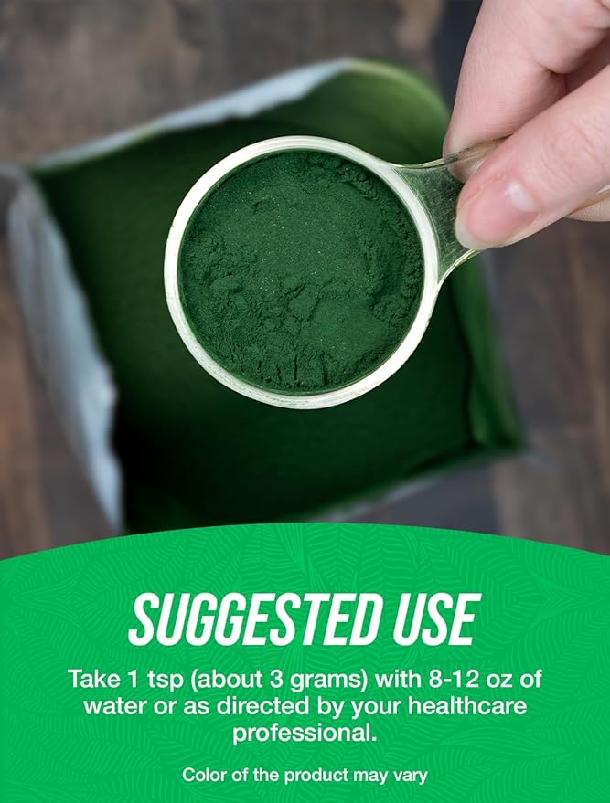 BulkSupplements.com Organic Spirulina Powder - Superfood, Green Spirulina Powder, Herbal Supplement - Vegan-Friendly, 3g per Serving, 100g (3.5 oz) (Pack of 1)