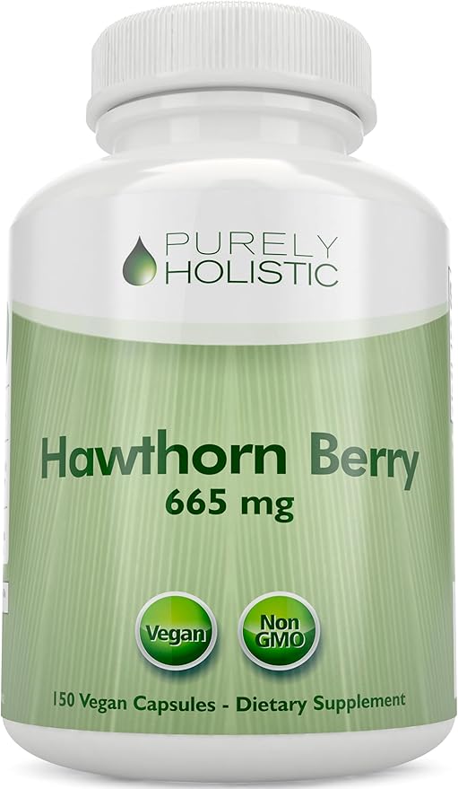 Purely Holistic Hawthorn Berry - 150 Vegan Capsules - 5 Month Supply - High Strength 4:1 Extract - Non-GMO Hawthorne Supplement - Supports Cardiovascular & Digestive Health